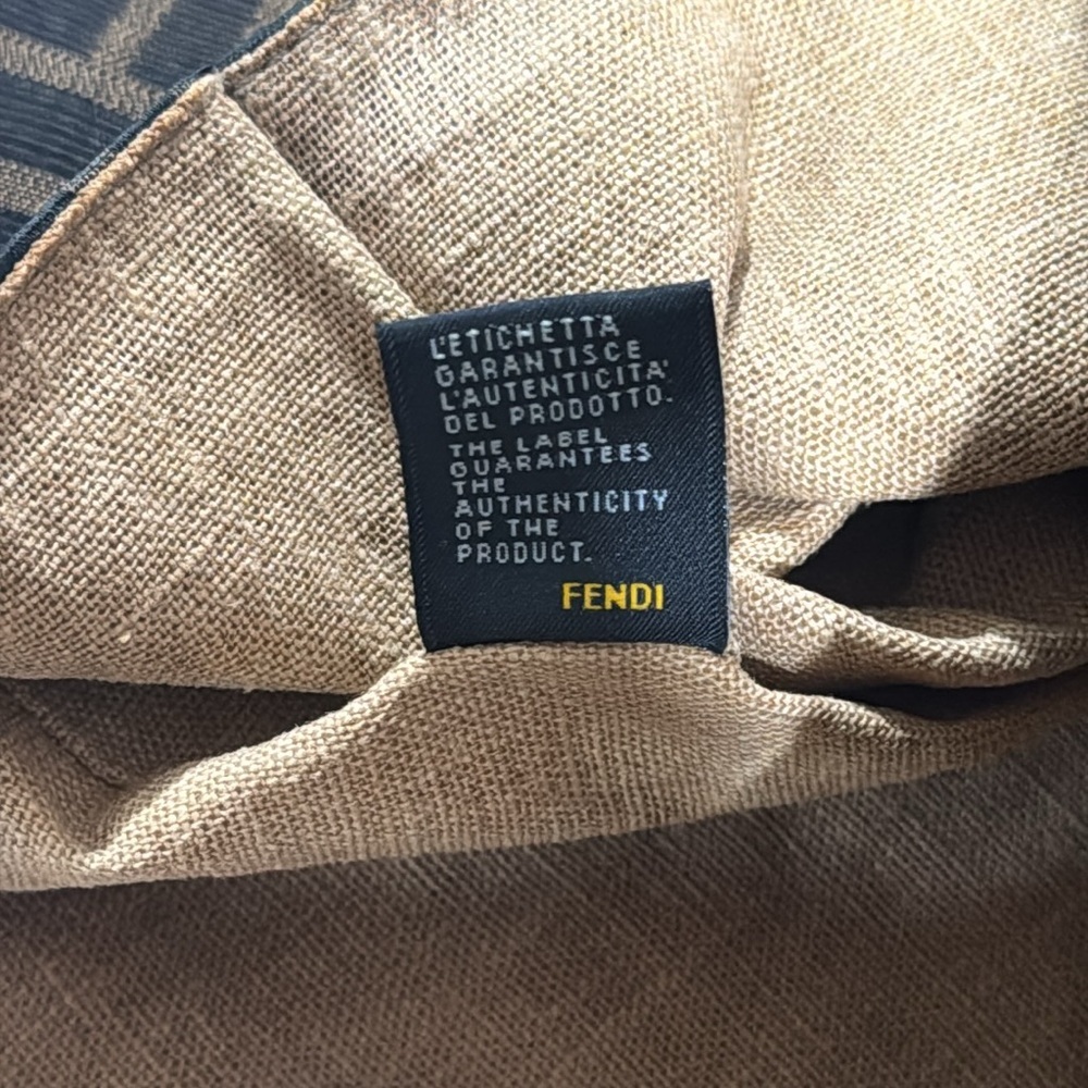 FENDI Zucca Tote FF Monogram Brown Vertical Canvas Satchel Bag Authentic - Picture 11 of 16